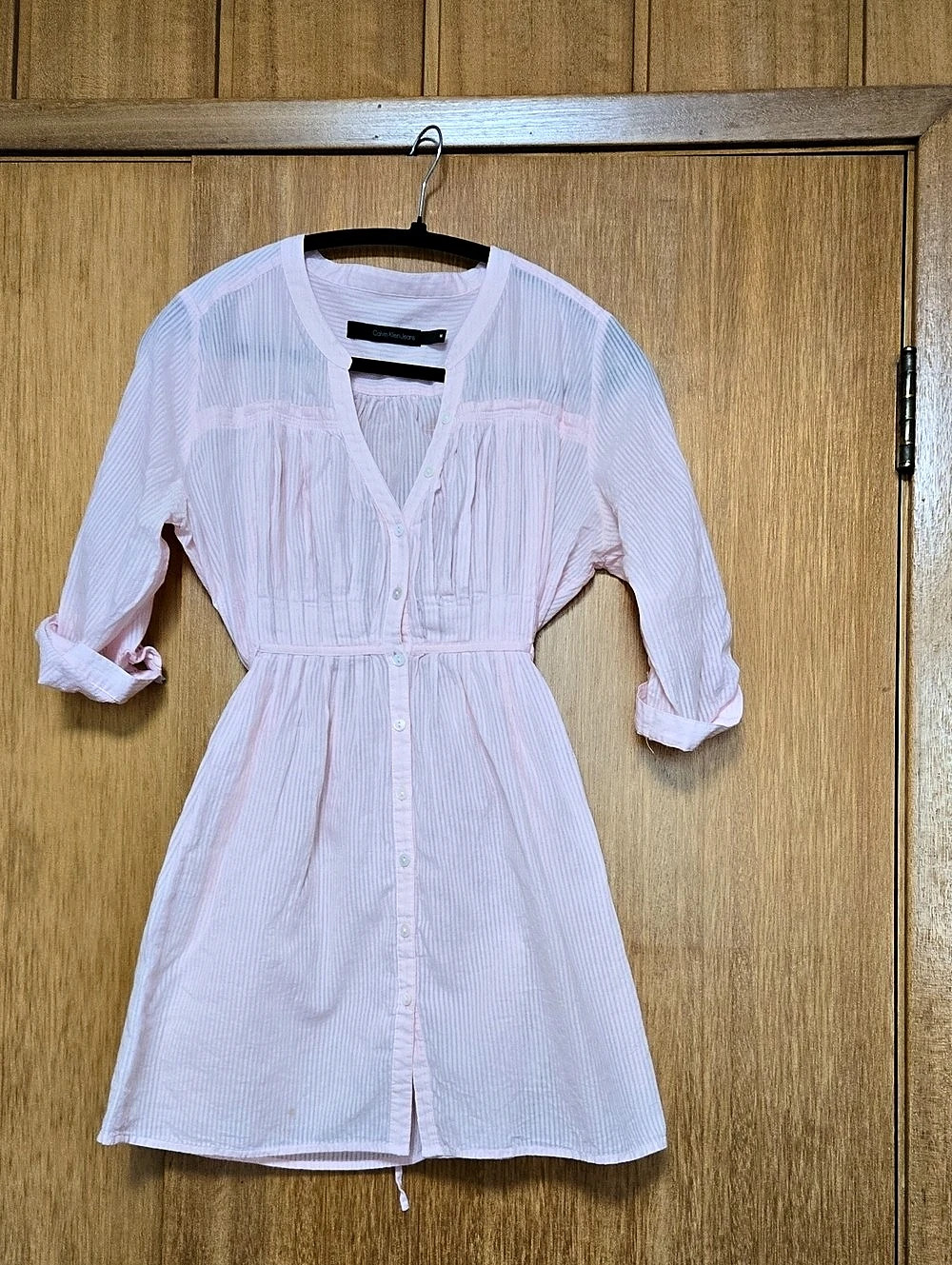 Calvin Klein Jeans Pastel Pink Tunic Blouse Size Medium Y2K /Mid-2000s